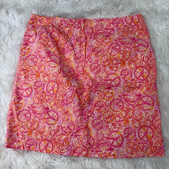 Lilly Pulitzer Women's Skirt Ten Speed Bicycle Print Skirt Size 8 Pink Resort - Picture 13 of 16